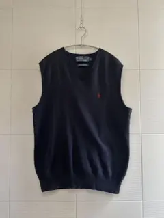 美品Polo by Ralph Lauren ネイビーVネック ニットベスト S