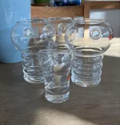 希少☆スガハラ　特注グラス　3個セット➕ミルクピッチャー1個　合計4個セット