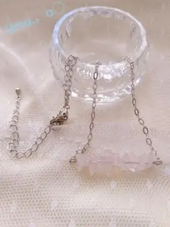 ♪天然石ローズクォーツネックレス (ハンドメイド