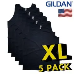 ⭐️ギルダン　タンクトップ5枚セット　ブラック　黒 XL　匿名配送　送料無料