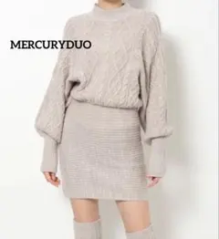 MERCURYDUOマーキュリーデュオ ケーブルニットワンピース　ミニワンピース
