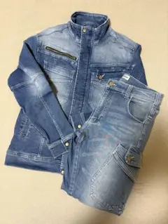 作業服 上下ジーンズセット メンズLサイズ②