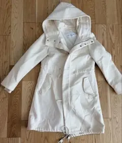 BIANCAEPCAビアンカエポカフードウール100%ロングコート★38ホワイト