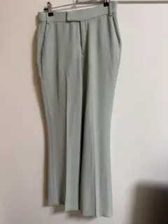 ミントグリーン フレアパンツ ゴム入り