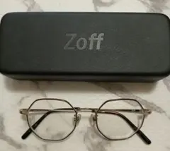 Zoff ゴールドフレーム メガネ　八角形