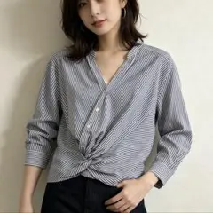 【美品】ロペピクニック 2way ストライプブラウス シャツ 38 Mサイズのサムネイル