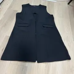 CLOSSH! Biz ブラック ノースリーブロングベスト