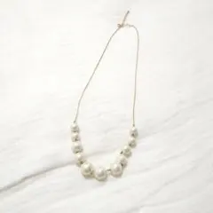 コットンパールのネックレス(ピンクゴールドカラー)