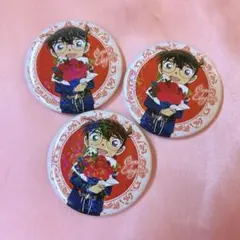 名探偵コナン 花束 トムス 缶バッジ 江戸川コナン