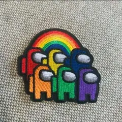 宇宙人狼 among usアモングアス刺繍アイロンワッペン