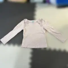 トッカ120サイズ　長袖カットソー　ピンクベージュ　お花