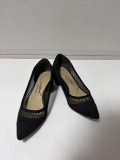 LE TALON メッシュ Tストラップパンプス ブラック 25 - メルカリ