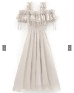 フリルオフショルコルセットワンピース[mb1584]アイボリー