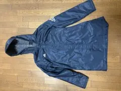 adidas ネイビー ベンチコート フード付き
