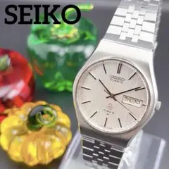 【希少】オールドセイコー タイプ2 デイデイト クォーツ シルバー メンズ腕時計
