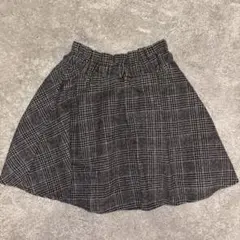 グレー系チェック柄フレアスカート