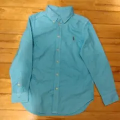 Ralph Lauren 水色 ボタンダウン長袖シャツ M