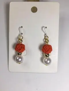 432 水引 玉結び ピアス イヤリング