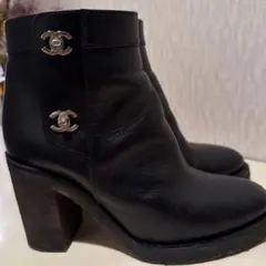 CHANEL シャネル BOTTINES アンクルブーツ バックロゴ 37C - メルカリ