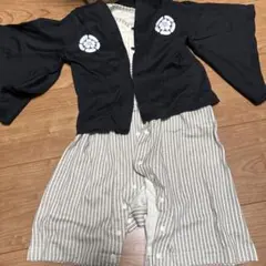 【お食い初め等】和柄デザイン　ベビー　男児　袴ロンパース　90