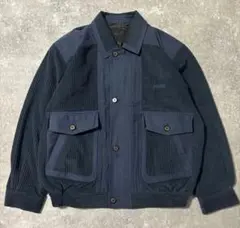 00s デザインブルゾン　コーデュロイ　ワンポイントロゴ　短丈