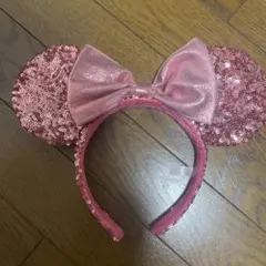 ディズニー カチューシャ ピンク スパンコール