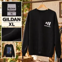 【美品】GILDAN アートプリント ながそ スウェット PANORAMAロゴ