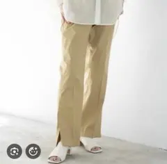 ローリーズファーム麻混ストレッチサイドスリットパンツ