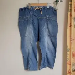 週末限定価格】Brocante ／ブロカント デニムサルエルパンツ 麻混 M