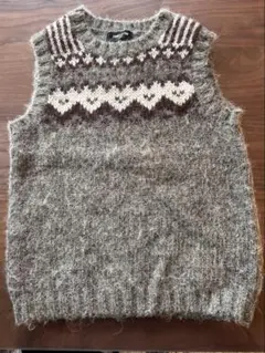 COMME CA ISM ノルディック柄ベスト 130A