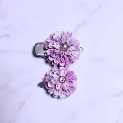 ドール用とオーナー様用 お揃い　つまみ細工のヘアクリップのセット
