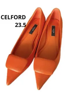 CELFORD オレンジパンプス　23.5/37のサムネイル