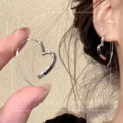 シルバー ハートメタル フープピアス セレクト インポート 大人可愛い