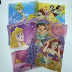 ディズニープリンセス　クリアファイルA5サイズ4枚セット