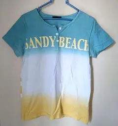 グラデーション半袖Tシャツ サーフデザイン SANDY BEACH