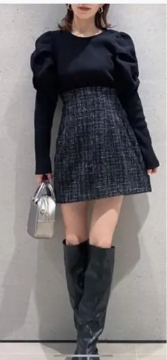 SNIDEL スカショーパン　ツイード