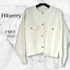 リベリー　金ボタン　アイボリー長袖カーディガンのサムネイル