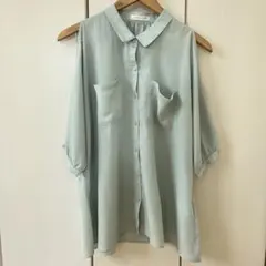 LOWRYS FARM 肩開きブラウス ミントグリーンのサムネイル