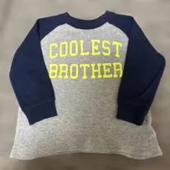 カーターズ　2t 杢グレー×ネイビー　長袖Tシャツ　ロンT 90サイズぐらい