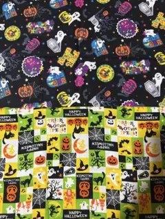 ハロウィン柄 綿プリント生地 2種セット