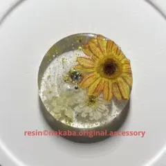 うちわ-21 ハンドメイド レジン ヘアゴム ブローチ ポニーフック