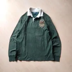 【エルボーパッチ、希少XXLサイズ】ラルフローレン古着ボーダーポロ刺繍常田大希 POLO RALPH LAUREN - 美品 POLO ラルフローレン ボーダー ラガー