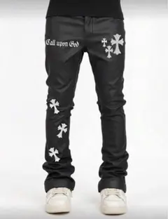 フレアパンツ レザー AMIRI mnml ksubi purple GUAPI