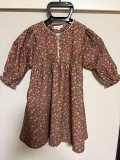 【BEAMS mini】フラワー コーデュロイ ワンピース　ビームス 90cm