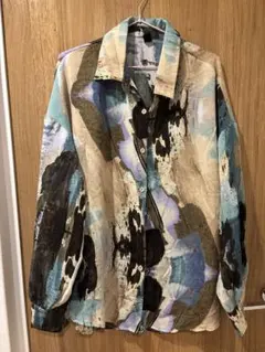 長袖シャツ 多色 抽象パターン