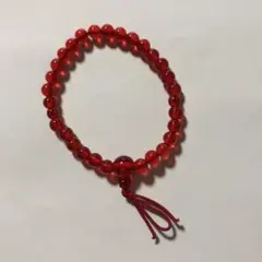 赤いビーズ ストレッチブレスレット