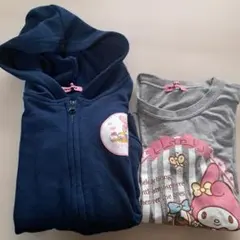 Sanrio　マイメロディ 裏起毛パーカー ネイビー　長袖Tシャツ　130