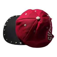 SUPREME USA製スタッズキャップ レッド/ブラック