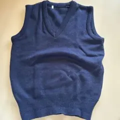 ネイビー Vネック ニットベスト