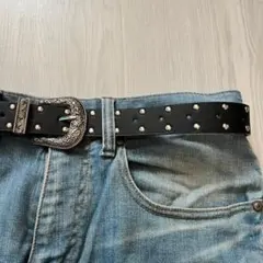 ウエスタンベルト スタッズ y2k グランジ 韓国 アメカジ 黒 レザー